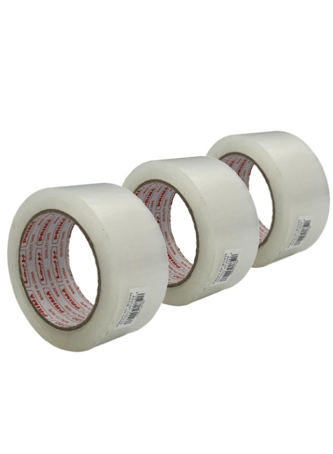 PRIMA Clear Packaging Tape 48mm Width 100 Yards Long Pack of 3 for Shipping Sealing Storage Everyday Use - Image 1