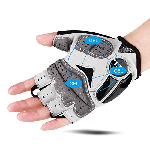 CXWXC Cycling Gloves for Men Women - Breathable Gel Road Mountain Bike Riding Gloves - Anti-Slip Half Finger Glove for Fitness Cycling Training Outdoor Sports - Image 2