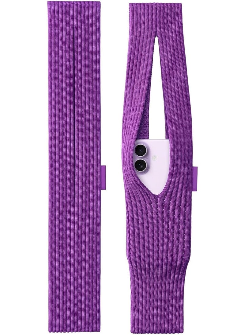 Muzz حقيبة هاتف مرنة عالية المرونة مصنوعة من النسيج الناعم للآيفون وجميع الهواتف الذكية (بنفسجي 80 سم) - Image 1