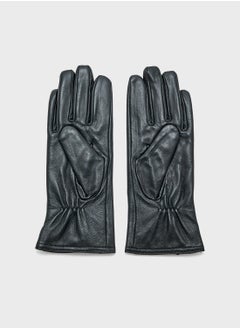 ELLA Genuine Leather Glove With Ruched Detailing  - Image 2