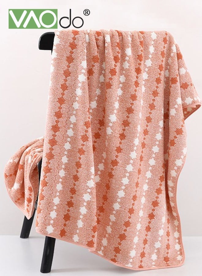 فاو دو مجموعة مناشف حمام 4 قطع، 1 منشفة حمام كبيرة الحجم و 3 مناشف، مادة ناعمة على البشرة عالية الامتصاص، مناشف سريعة الجفاف للاستحمام والصيف والشاطئ والصالون والرياضة باللون البرتقالي - Image 4