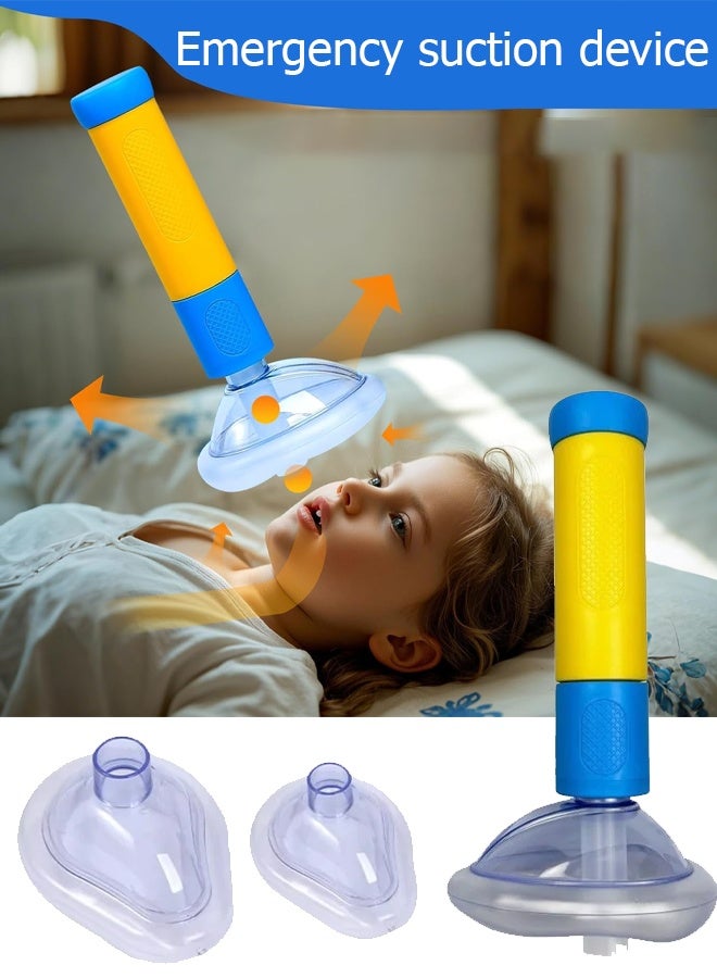Generic A must-have for first aid! Environmentally friendly portable emergency suction resuscitator, with a free double mask, to protect breathing safety  - Image 1