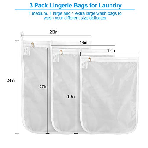 GOGOODA Delicates Laundry Bags, Fine Mesh Wash Bag for Lingerie, Underwear, Bra, Silk, Socks with Hanging Loop - Image 4