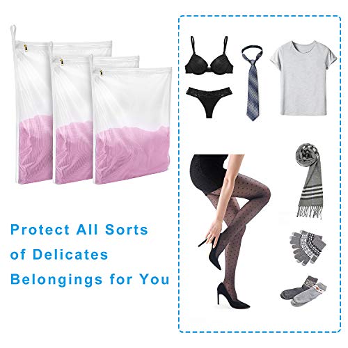 GOGOODA Delicates Laundry Bags, Fine Mesh Wash Bag for Lingerie, Underwear, Bra, Silk, Socks with Hanging Loop - Image 5