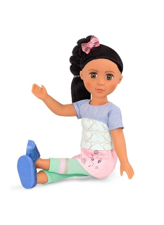 Glitter Girls - Soo Ji 14Inch Poseable Fashion Doll Black Hair & Hazel Eyes Hearts Outfit With Blue Glitter Shoes Toys Clothes And Accessories For Kids Ages 3+ - Image 1
