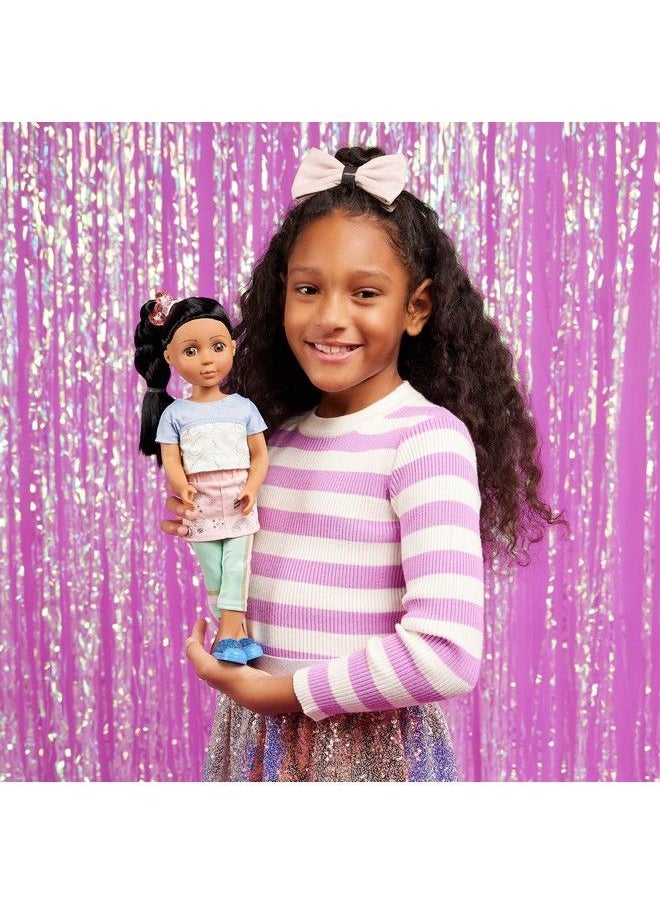 Glitter Girls - Soo Ji 14Inch Poseable Fashion Doll Black Hair & Hazel Eyes Hearts Outfit With Blue Glitter Shoes Toys Clothes And Accessories For Kids Ages 3+ - Image 1