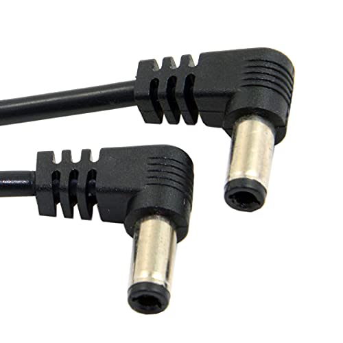 chenyang DC Power 5.5 x 2.1mm / 2.5mm Male to 5.5 2.1/2.5mm Male Plug Cable Right Angled 90 Degree 24AWG 60cm - Image 2