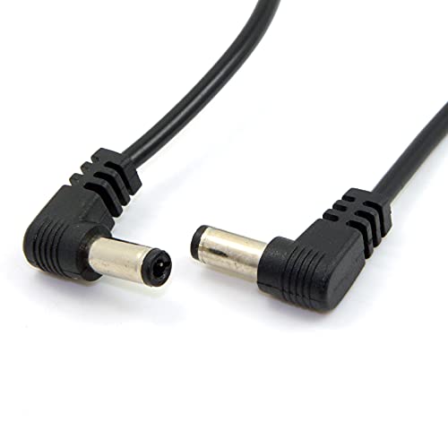 chenyang DC Power 5.5 x 2.1mm / 2.5mm Male to 5.5 2.1/2.5mm Male Plug Cable Right Angled 90 Degree 24AWG 60cm - Image 1
