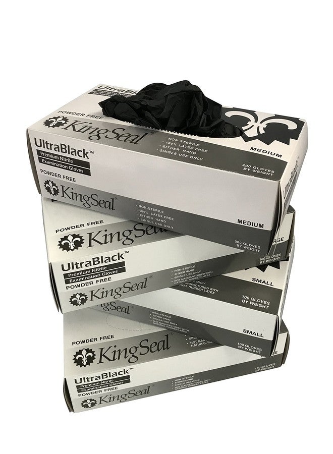 KingSeal قفازات كينج سيل ألترا بلاك إكس لارج الطبية المصنوعة من النتريل، سوداء اللون، خالية من البودرة، سمك 4 مل - 4 علب تحتوي كل منها على 100 قفاز حسب الوزن (400 قفاز) - Image 5