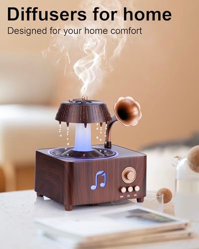 Kaaeiccr Essential Oil Diffuser Humidifiers For Bedroom 250ml Cool Mist Rain Diffuser 7 Colors LED Ambient Light Auto ShutOff When Water Runs Out for Office Study Room Yoga Relaxation Home - Image 3