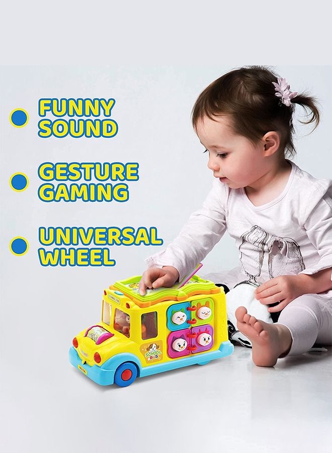 BAYBEE Multi Functional Automatic Electronic Car School Bus Toys For Kids Baby Toy Bus With 2 Mode Music Lights Gears Animals Sounds Toys Musical Toy Early Learning Educational Toys For Baby Kids - Image 2