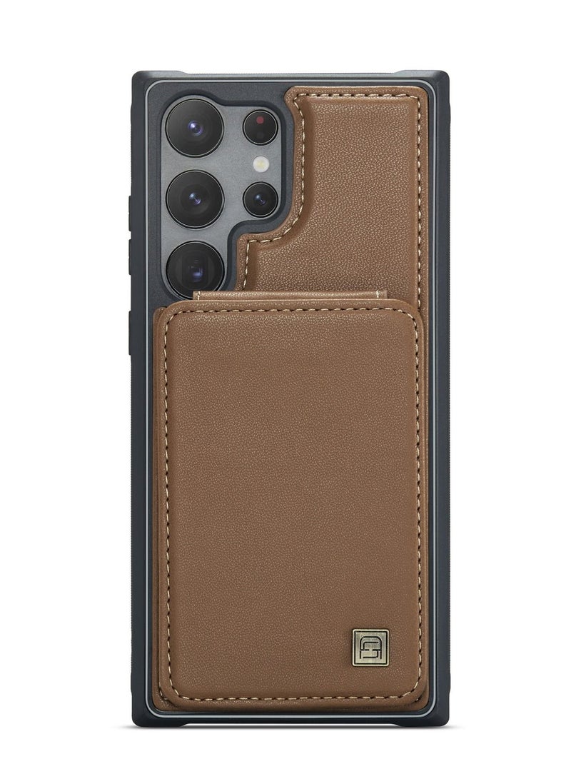 Suteni Back Cover Card Slots Leather Phone Case for Samsung - Image 1