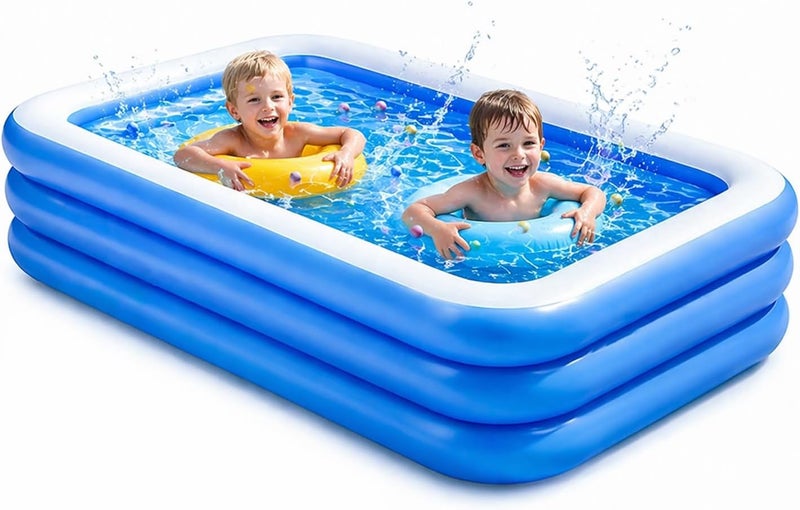HI-FINE Inflatable Swimming Pool, Kiddie Pools for Kids, 59 x 42 x 22 inch Swimming Pool for Outdoors, Backyard - Image 1