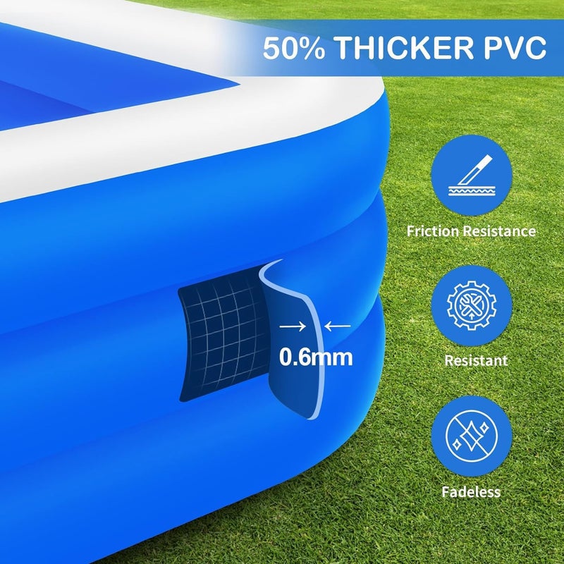 HI-FINE Inflatable Swimming Pool, Kiddie Pools for Kids, 59 x 42 x 22 inch Swimming Pool for Outdoors, Backyard - Image 3