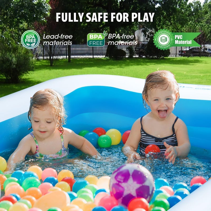 HI-FINE Inflatable Swimming Pool, Kiddie Pools for Kids, 59 x 42 x 22 inch Swimming Pool for Outdoors, Backyard - Image 4