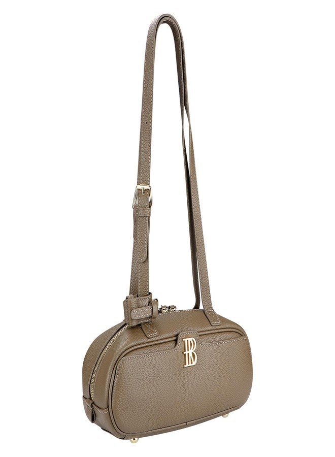 Royal Bagger Genuine Cow Leather Shoulder Handbag for Women, Cylinder Purse with Adjustable Strap, Fashion Women's Bag 3249 (Wine Purple) - Image 3