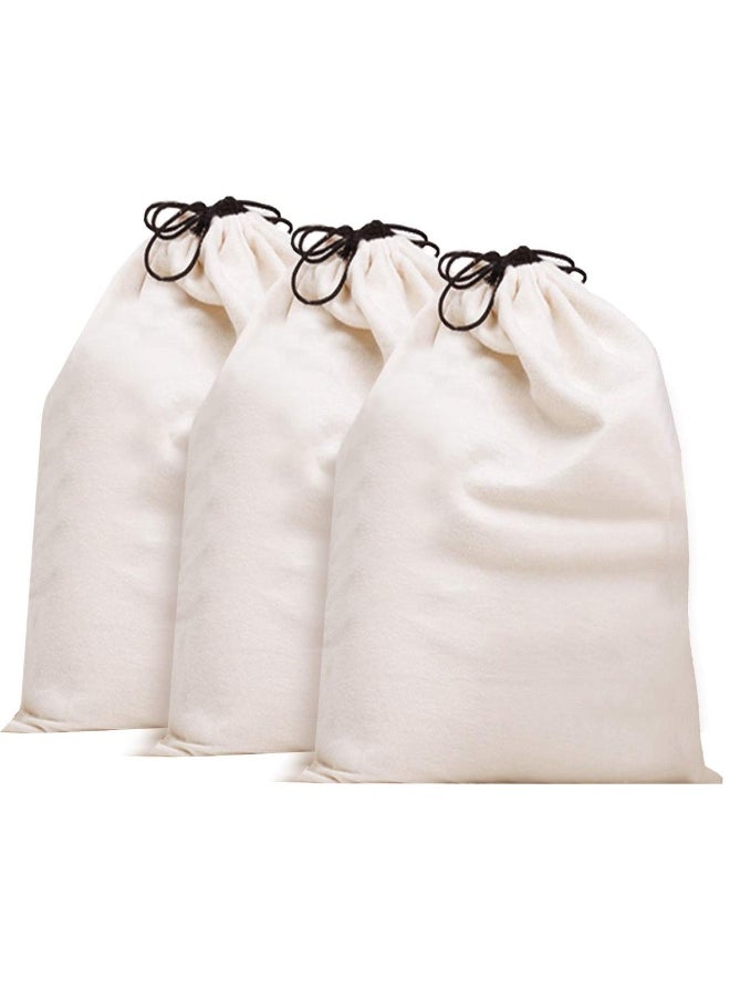 MISSLO Cotton Breathable Dust Proof Drawstring Storage Pouch Bag Pack 3 L  - Image 1