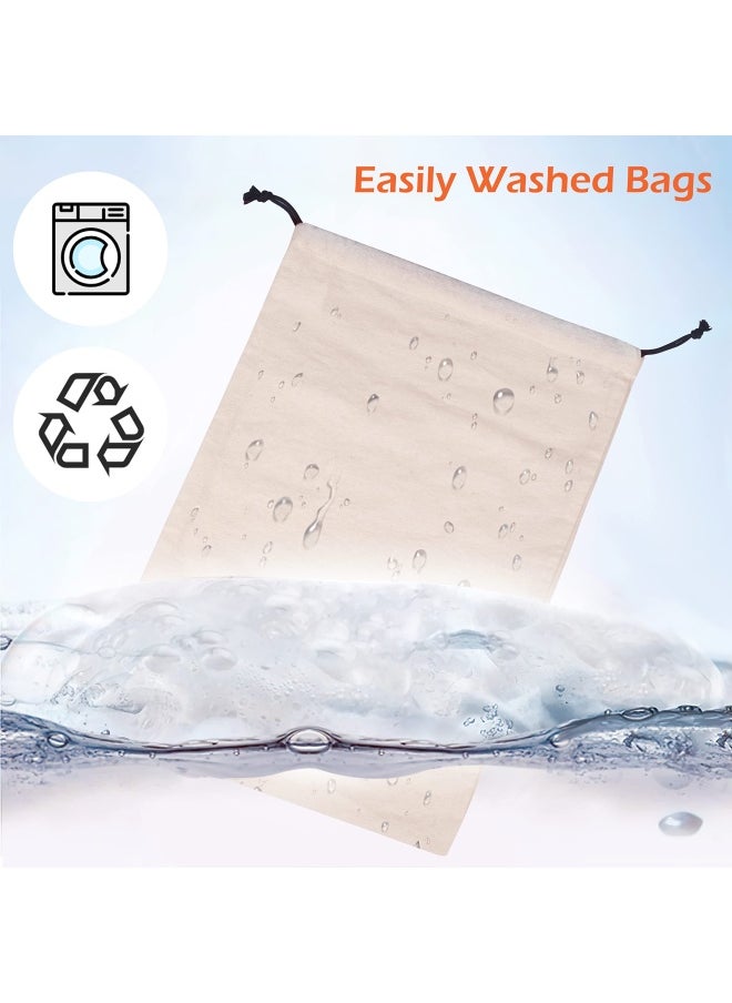 MISSLO Cotton Breathable Dust Proof Drawstring Storage Pouch Bag Pack 3 L  - Image 4