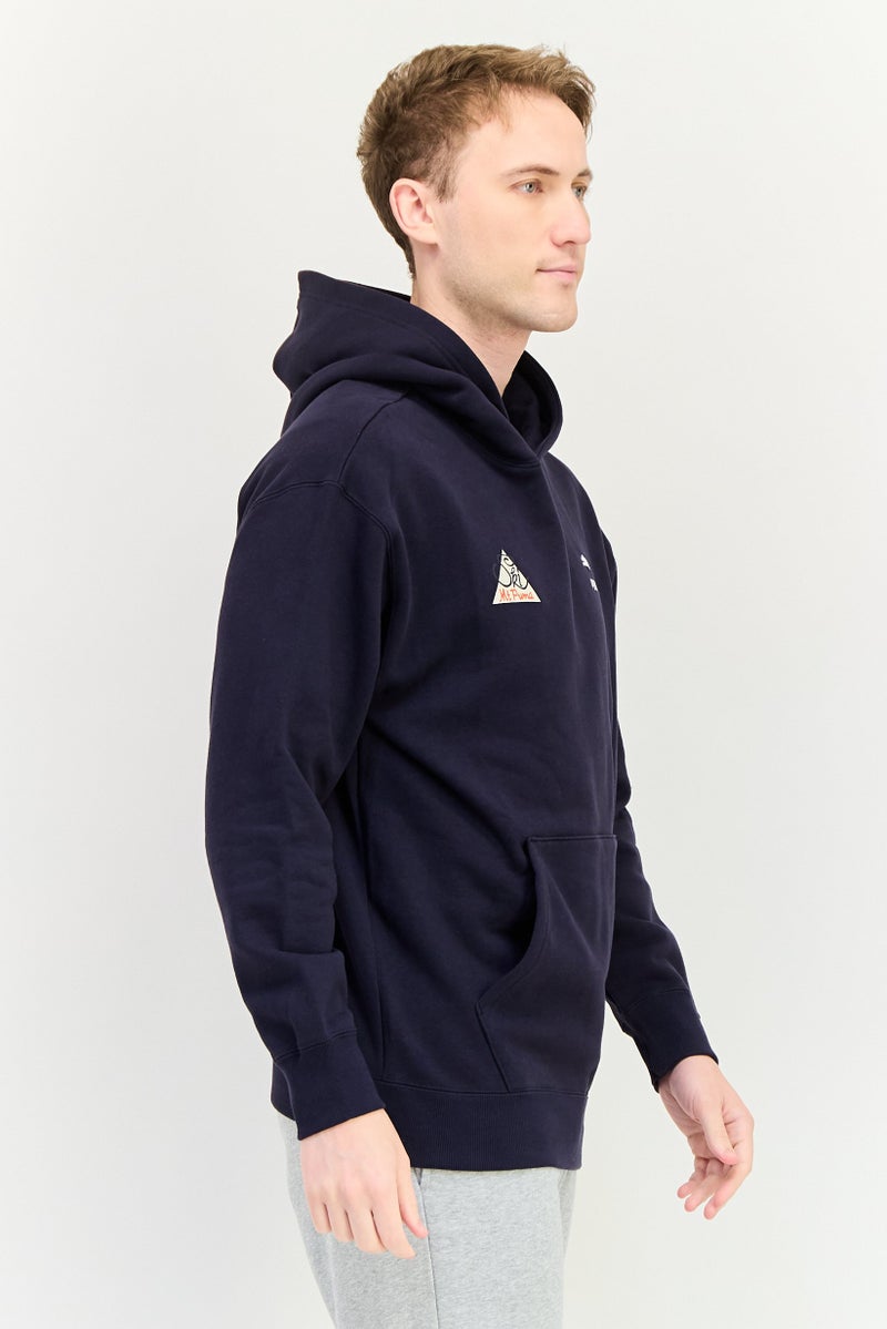 PUMA هودي خارجي بأكمام طويلة للرجال بتصميم عادي، أزرق داكن - Image 3