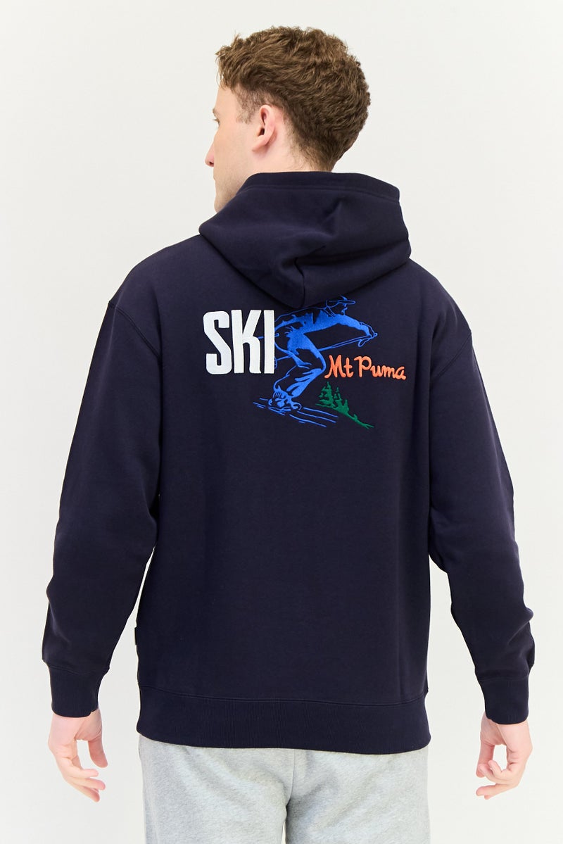 PUMA Men Regular Fit Long Sleeve Outdoor Hoodie, Navy Blue - Image 4