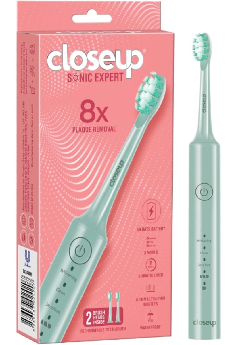 Closeup Sonic Expert Green Rechargeable Toothbrush - Image 1