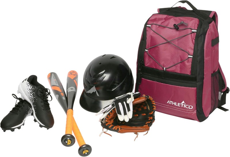 Athletico Youth Baseball Bag - Bat Backpack for Baseball, T-Ball & Softball Equipment & Gear | Holds Bat, Helmet, Glove | Fence Hook - Image 2