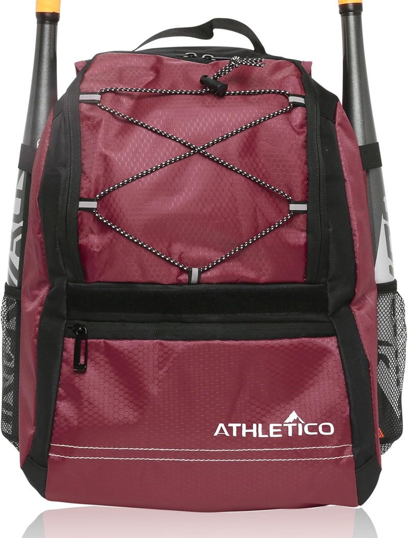Athletico Youth Baseball Bag - Bat Backpack for Baseball, T-Ball & Softball Equipment & Gear | Holds Bat, Helmet, Glove | Fence Hook - Image 1