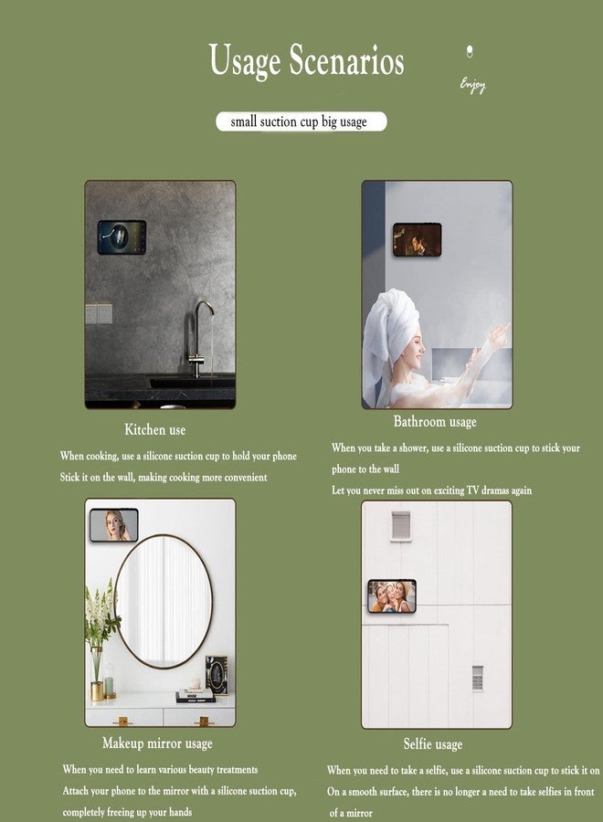 Zittop 2 Pack Double Sided Silicone Suction Cup Phone Case Mount, Non Slip Phone Accessories, Hands-Free Strong Grip Silicon Phone Holder for Selfies and Videos (White Pink) - Image 4