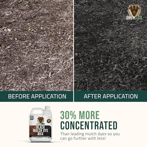 Petra Black Mulch Dye Spray Use with PetraTools Sprayer to Refresh Fading Landscape - Black Dye to Wood Mulch for Landscaping - Rubber, Pine Straw, Bark, Cedar & Playground Cover (3,600 Sq Ft, 32 Oz) - Image 3
