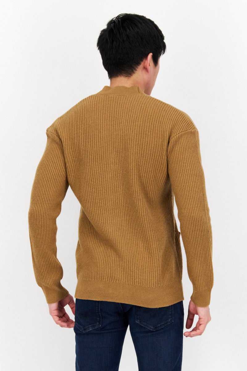 Lyle & Scott Men V-Neck Long Sleeve Brand Logo Cardigans, Cedar Dusk - Image 4