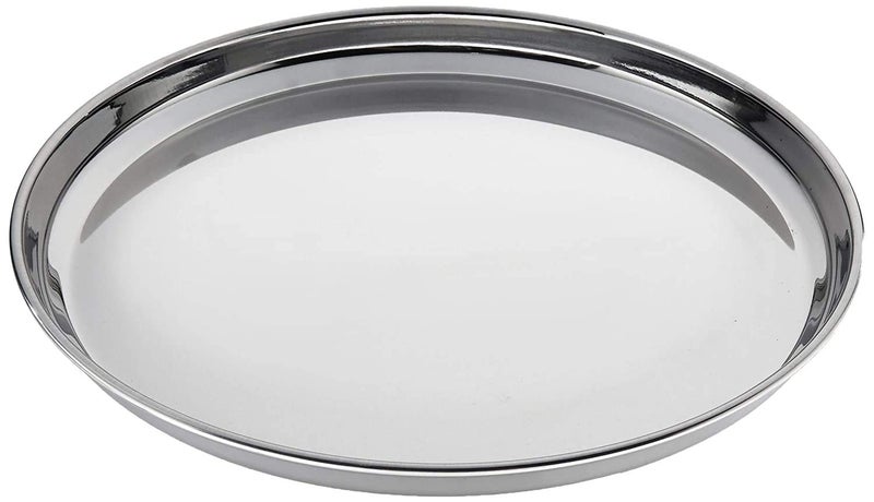 Nirvika Stainless Steel 4pc Thali Plate(13 inch) Kitchenware Set Ideal for Home, Restaurants and Family Use, Silver - Image 4