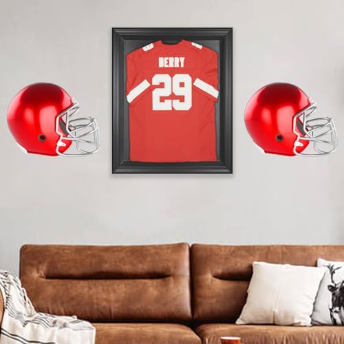 JAZBREY 4 Pack Football Helmet Wall Mount Display Holder Hanger for Full or Mini Helmet Floating Case Shelf Stand Black - Image 3