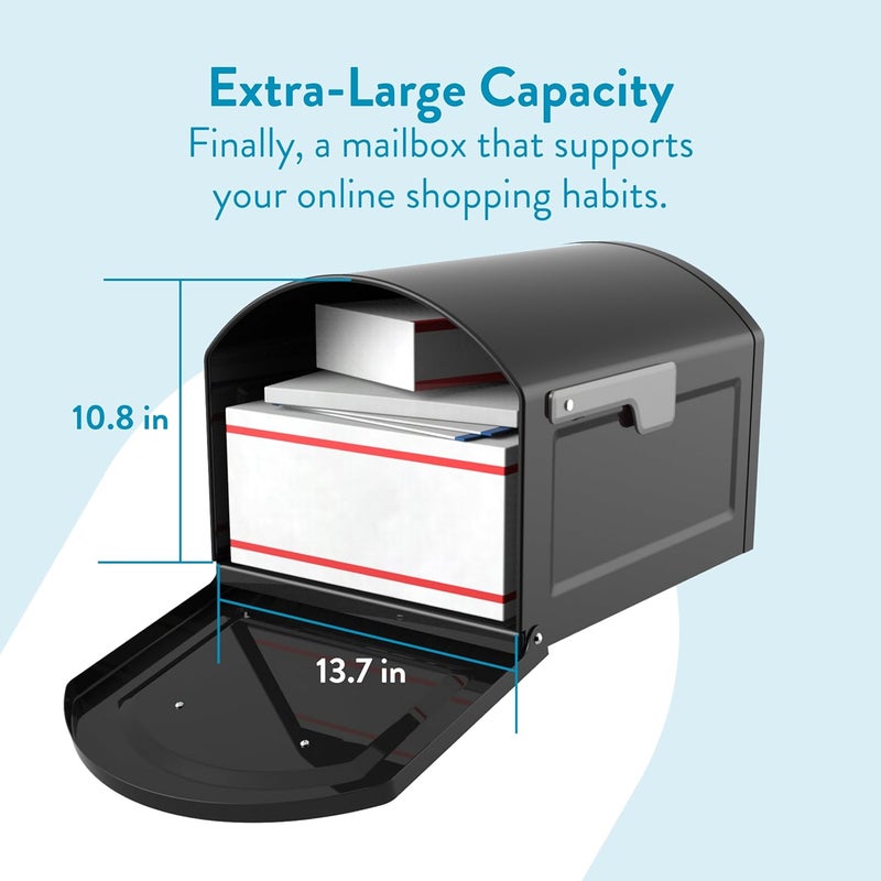 ARCHITECTURAL MAILBOXES 950020B-10 Centennial Postmount Mailbox, XL, Black - Image 3