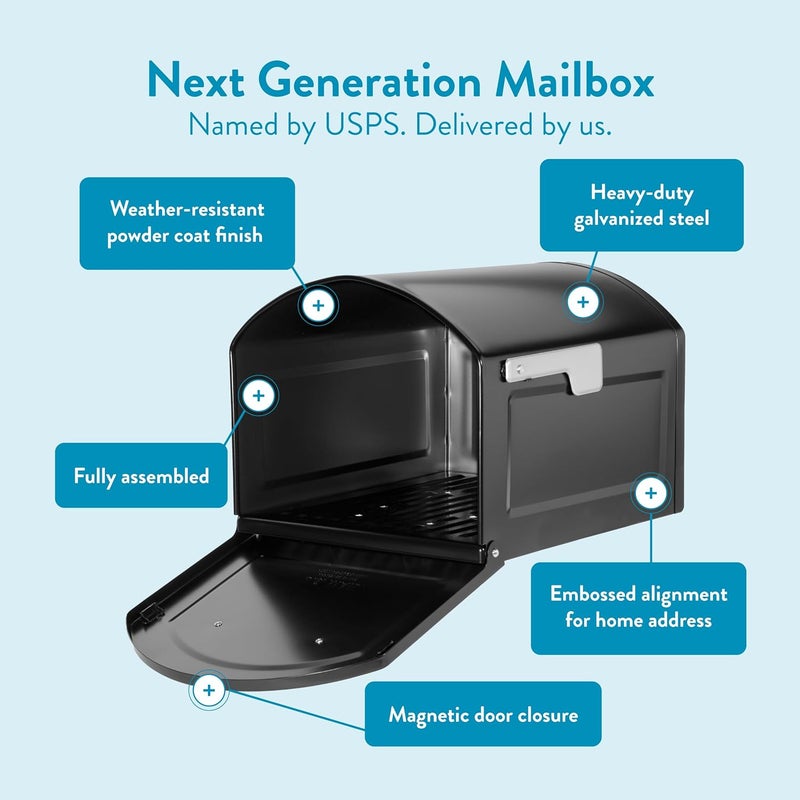 ARCHITECTURAL MAILBOXES 950020B-10 Centennial Postmount Mailbox, XL, Black - Image 4
