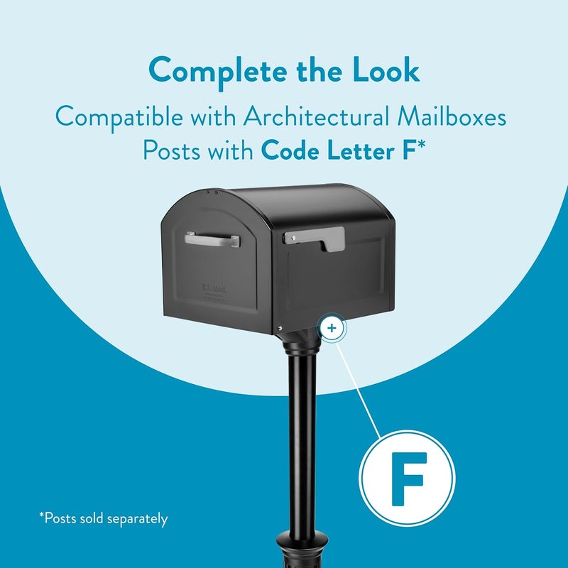 ARCHITECTURAL MAILBOXES 950020B-10 Centennial Postmount Mailbox, XL, Black - Image 5