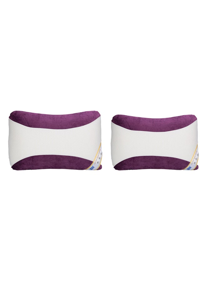 دي بي تي وسادة طبية بحشو ميموري فوم، وسادة لدعم الرقبة والكتف مضادة للبكتيريا، بنفسجي*ابيض، مقاس 35*55 سم - Image 5