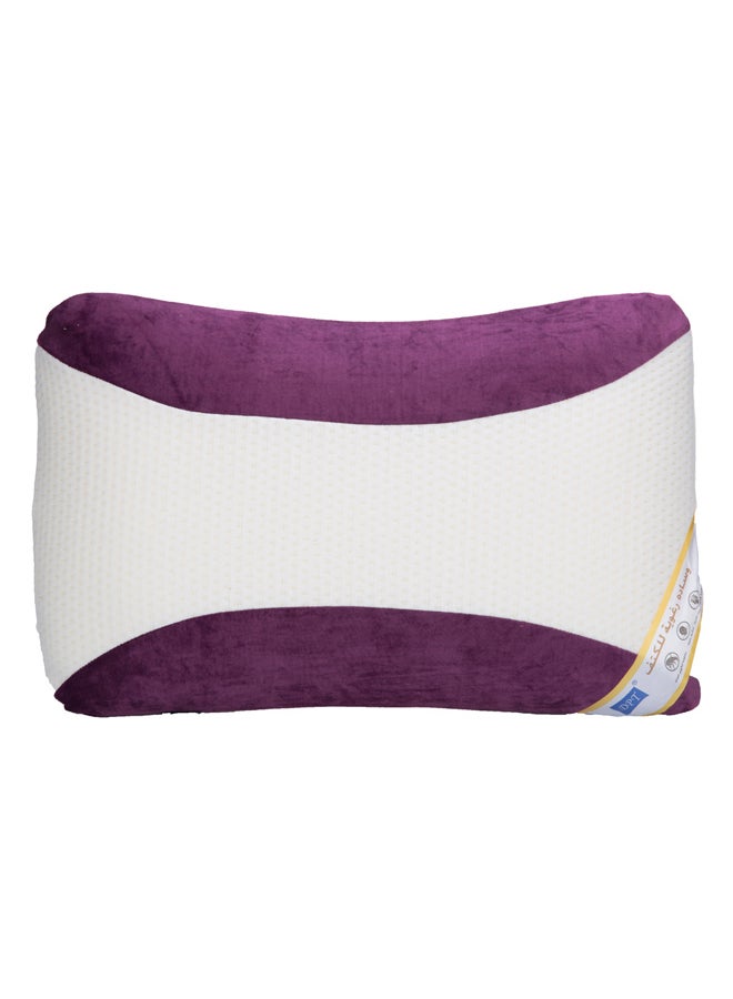 دي بي تي وسادة طبية بحشو ميموري فوم، وسادة لدعم الرقبة والكتف مضادة للبكتيريا، بنفسجي*ابيض، مقاس 35*55 سم - Image 2