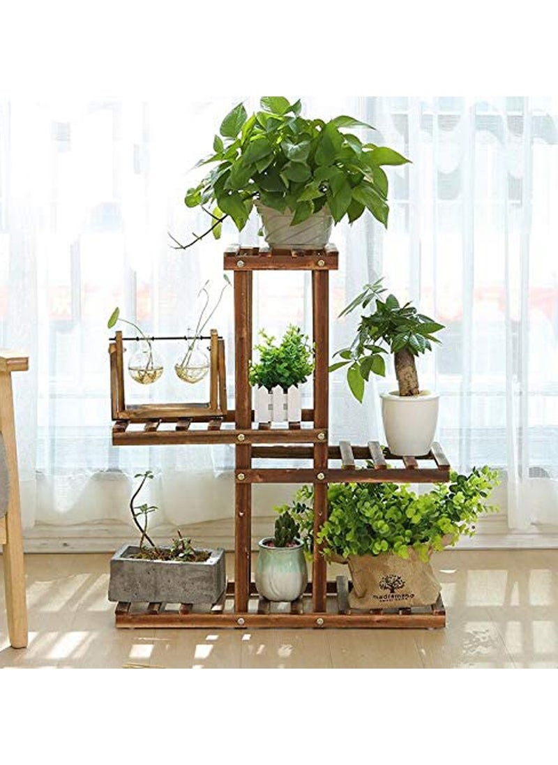 LINGWEI Wooden Flower Stand Multitier Plant Shelf Display Stand For Indoor and Outdoor  - Image 3