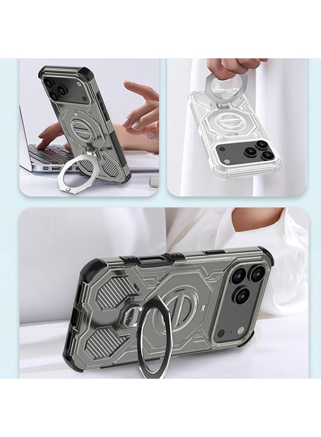 Lemon Case for iPhone 17 Pro max Magnetic Stand Case with Stand (Black) - Image 3