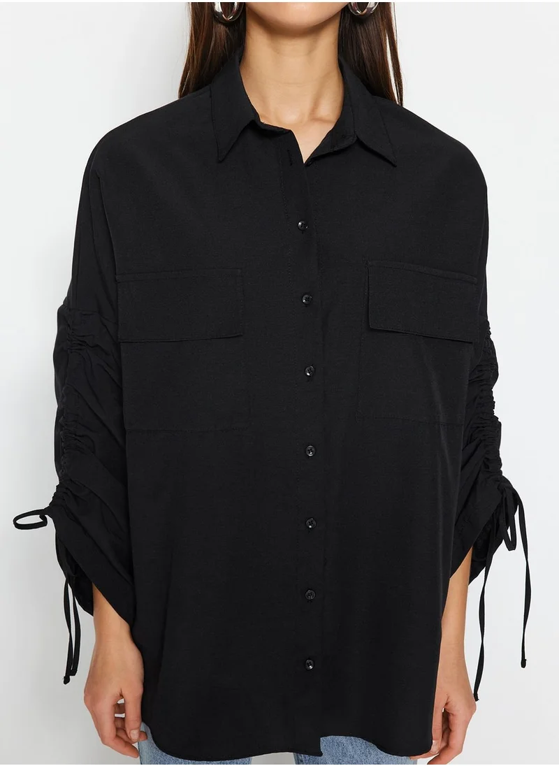 trendyol Pocket Detail Button Down Shirt