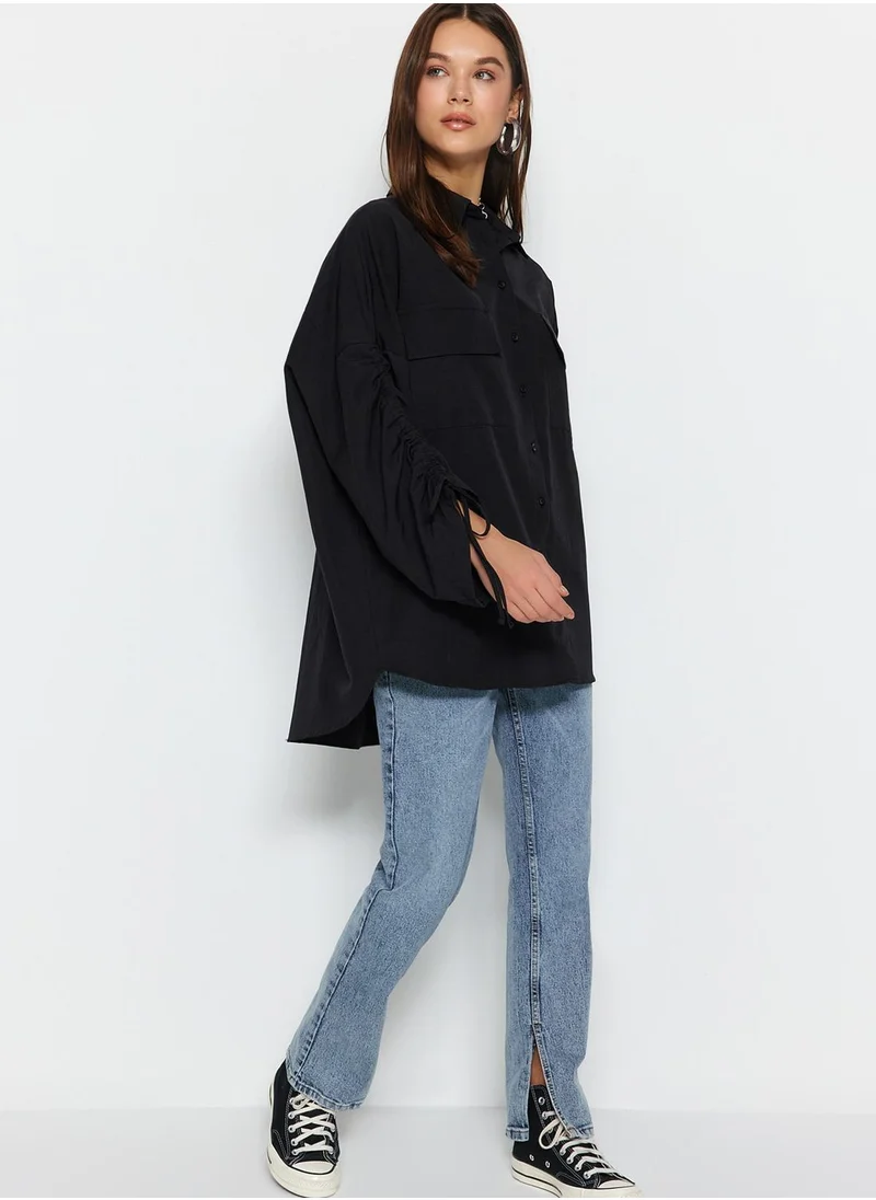 trendyol Pocket Detail Button Down Shirt