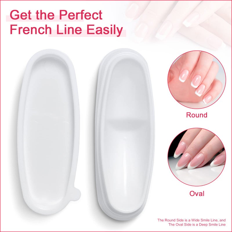 krofaue Nail Dip Container Dipping Powder Tray French Nail Smile Line Molding Manicure Mould Fashion Nail Tool - Image 4