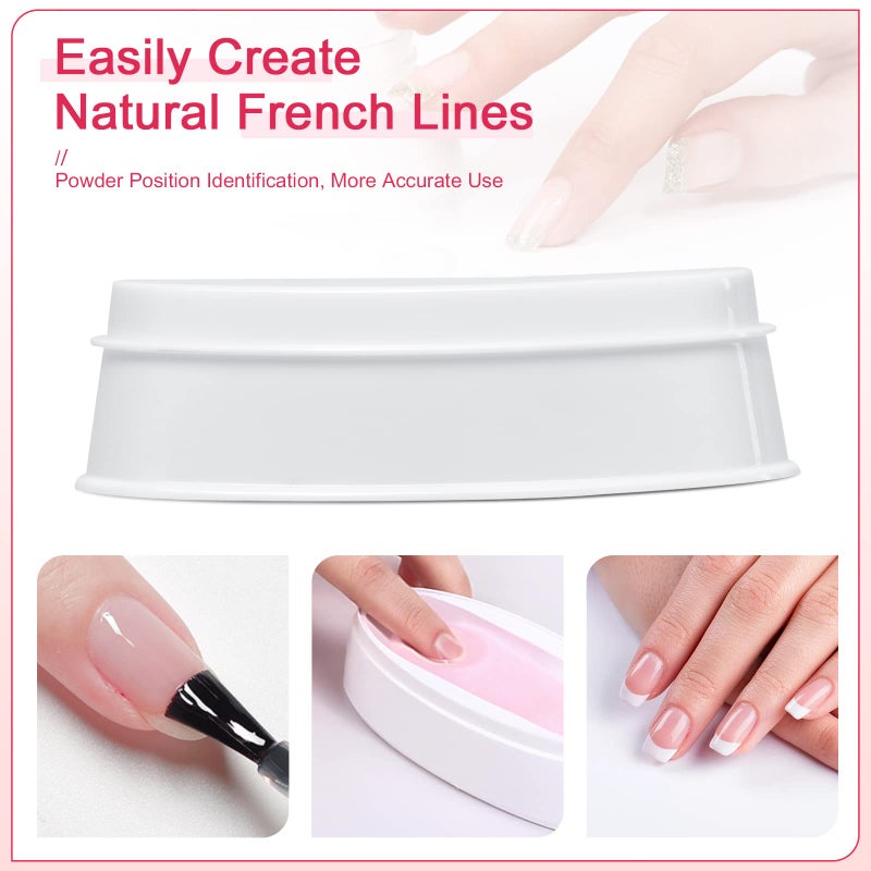 krofaue Nail Dip Container Dipping Powder Tray French Nail Smile Line Molding Manicure Mould Fashion Nail Tool - Image 5