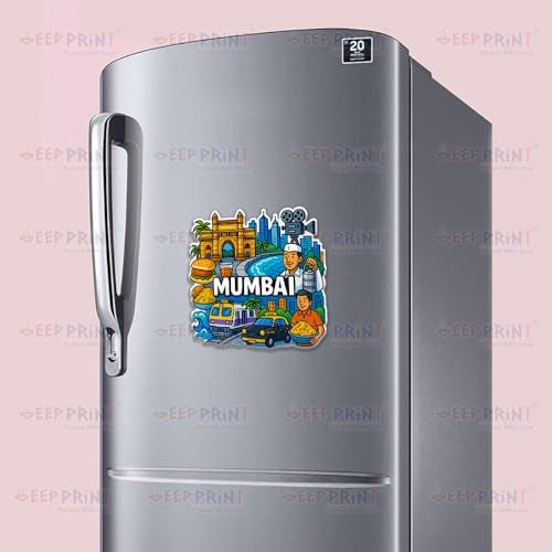 Deep Print Acrylic Fridge Magnet – Indian States Theme | 7.6x7.6 cm | Sparkle Finish | Decorative Souvenir Magnet for Fridge (Multiple State Variants) (Mumbai) - Image 4