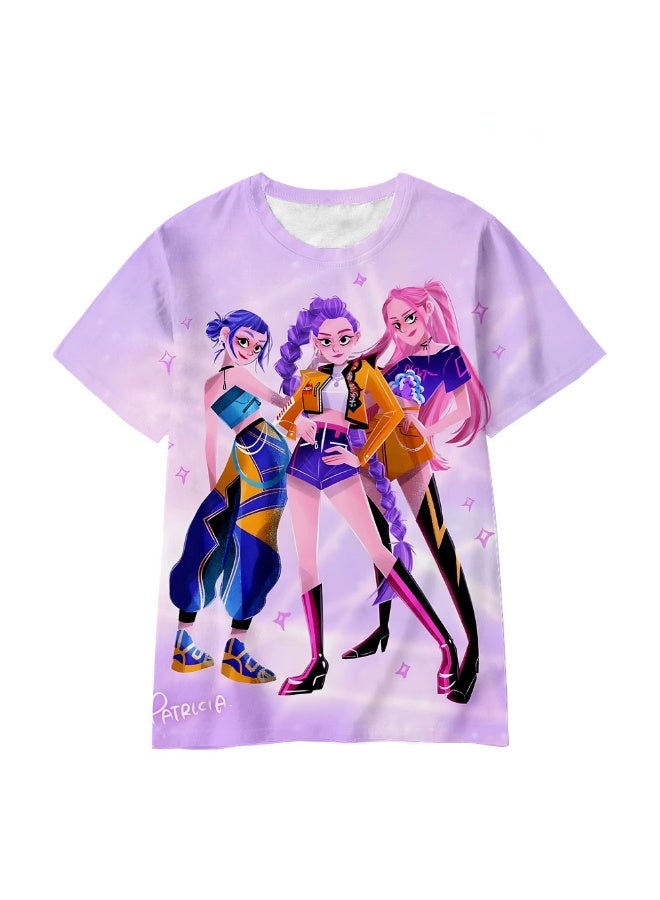 general تي شيرت كيبوب صيادي الشياطين غير الرسمي الفضفاض هدية للعائلة والأصدقاء - Image 1