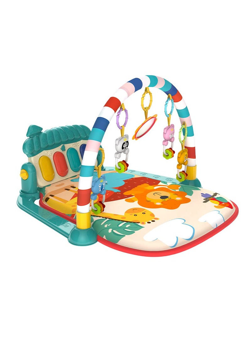 YelaJoy Musical Baby Gyms Play Mats Musical Activity Mat Piano Baby Play Gym Tummy Time Padded Mat for Baby Newborn Toddler Infants (Green)  - Image 1