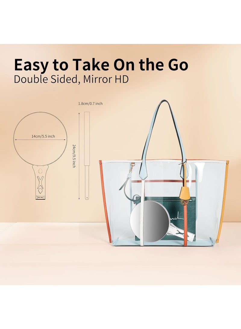 SOLARAE 10X Dual-Sided High-Definition Magnifying Mirror, Large 5.5inch Compact Travel Vanity Mirror with Expandable Stand and Handle, for Precision Makeup and Deep Skin Cleansing - Image 5