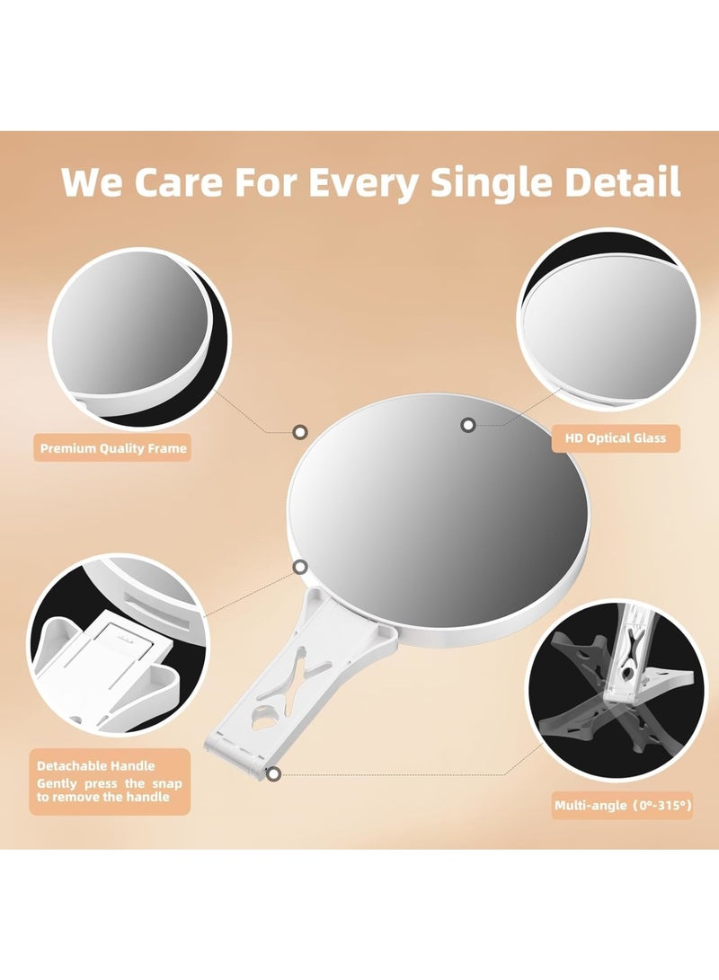 SOLARAE 10X Dual-Sided High-Definition Magnifying Mirror, Large 5.5inch Compact Travel Vanity Mirror with Expandable Stand and Handle, for Precision Makeup and Deep Skin Cleansing - Image 4
