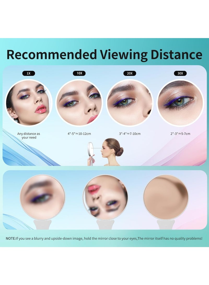 SOLARAE 10X Dual-Sided High-Definition Magnifying Mirror, Large 5.5inch Compact Travel Vanity Mirror with Expandable Stand and Handle, for Precision Makeup and Deep Skin Cleansing - Image 3