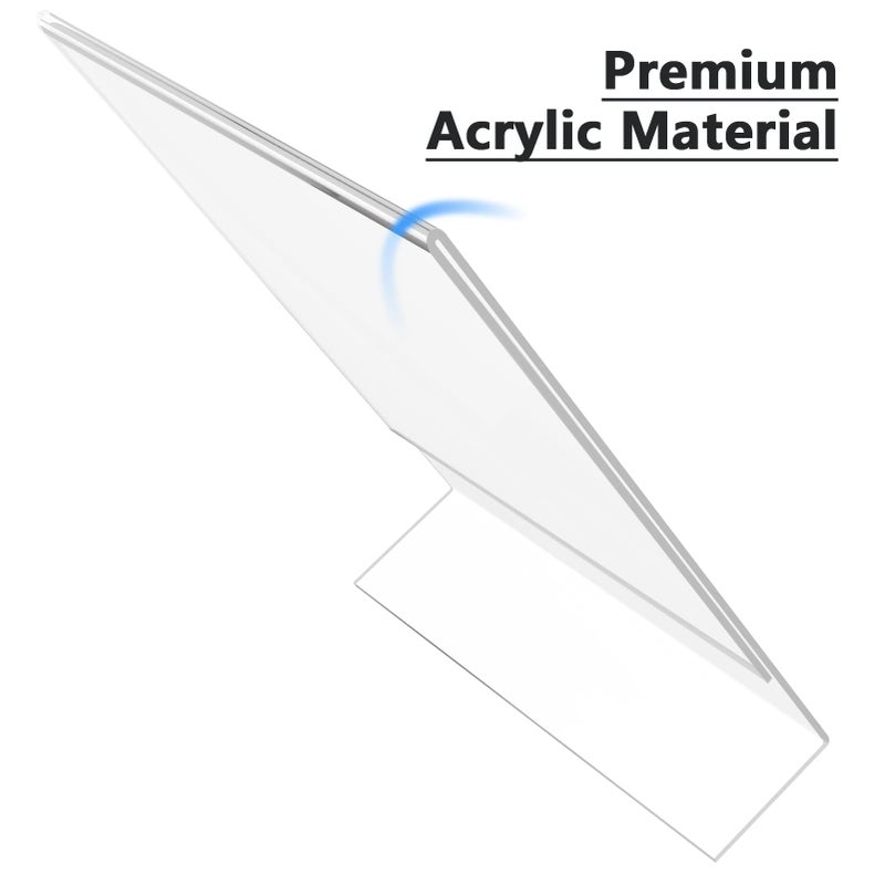 MaxGear Acrylic Sign Holder, Clear Sign Holders Plastic Display Stand 8.5 x 11 Inches Slant Back Countertop Display Picture Frames for Menus, Flyer, Use In Office, Store, 3 Pack - Image 4
